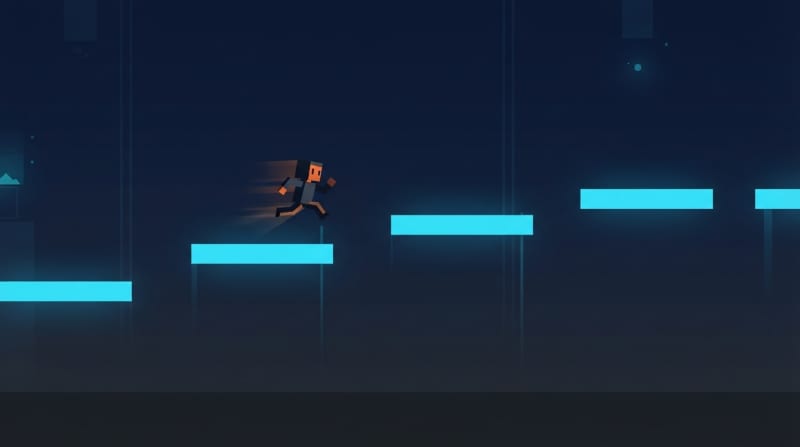Run and jump across moving platforms
