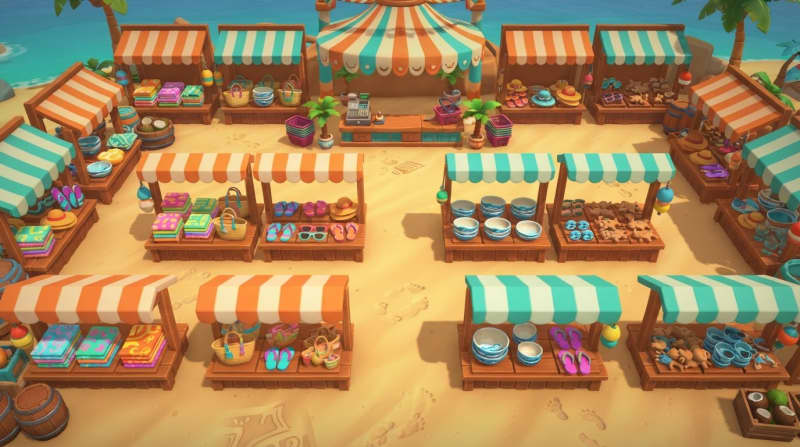 Outdoor beachside market