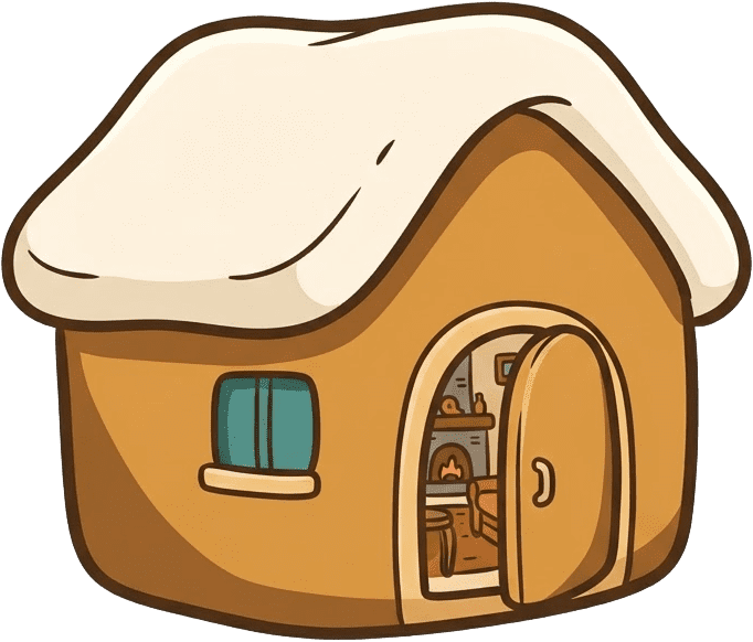 Image: One tiny cozy woodland cottage, honey wood walls, 