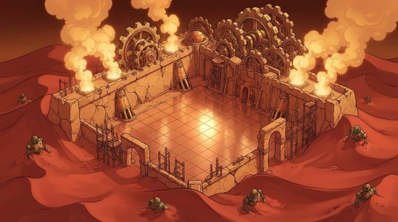 Clockwork desert citadel