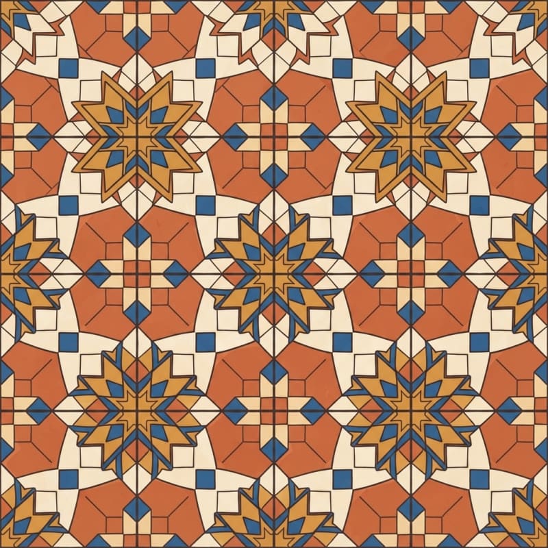 Image: Seamless tileable top-down texture of a traditiona