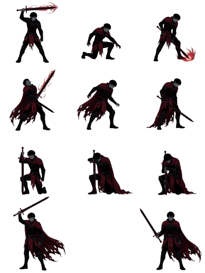 Gothic Hero Sheet B - special hurt defeat victory