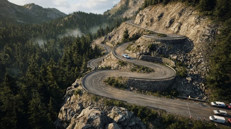Mountain pass road loop