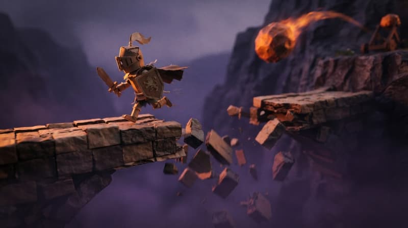 Cross a crumbling bridge under fire