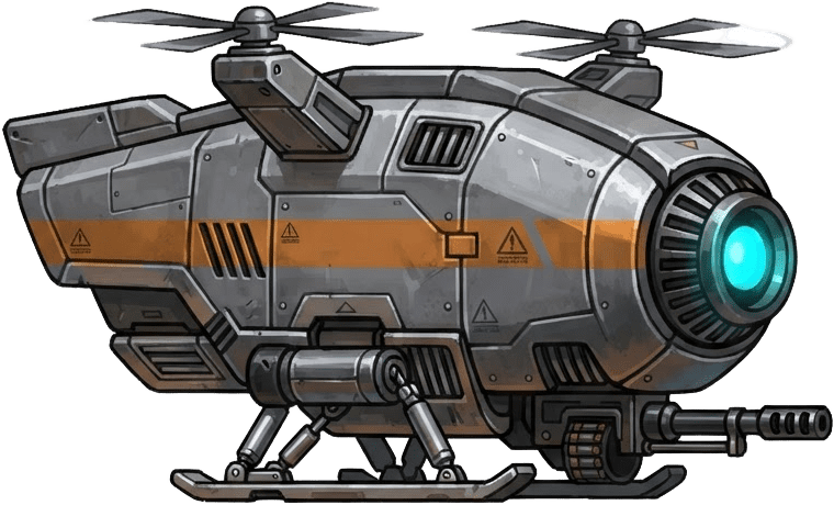 Image: Side view facing right, 2D action game enemy sprit