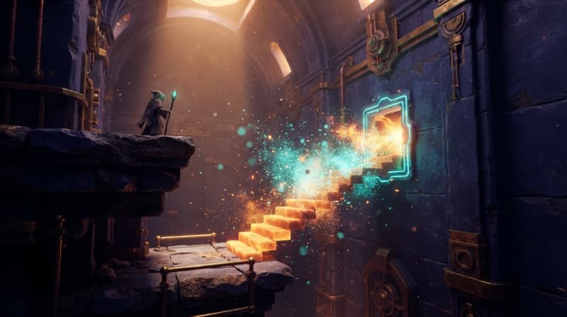 Forge the shadow into solid stairs