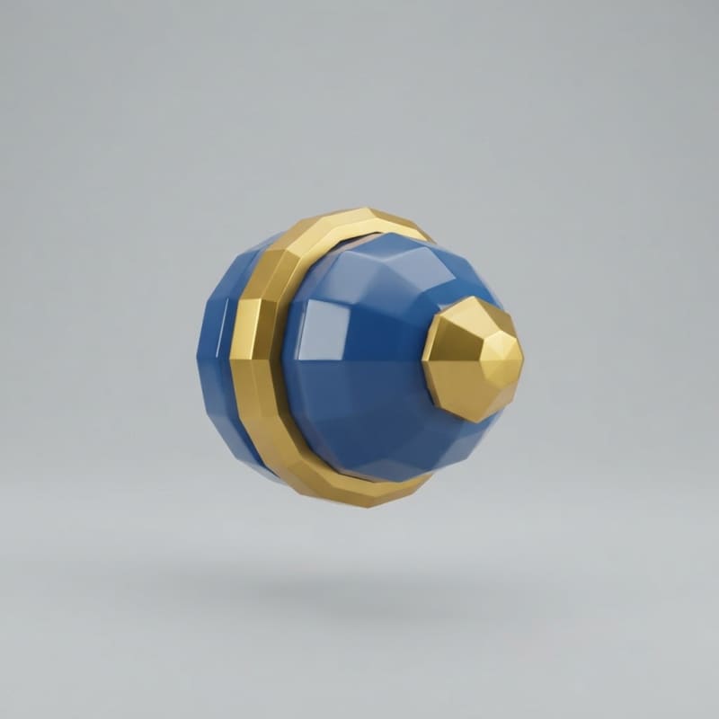 Blue and gold low poly bullet
