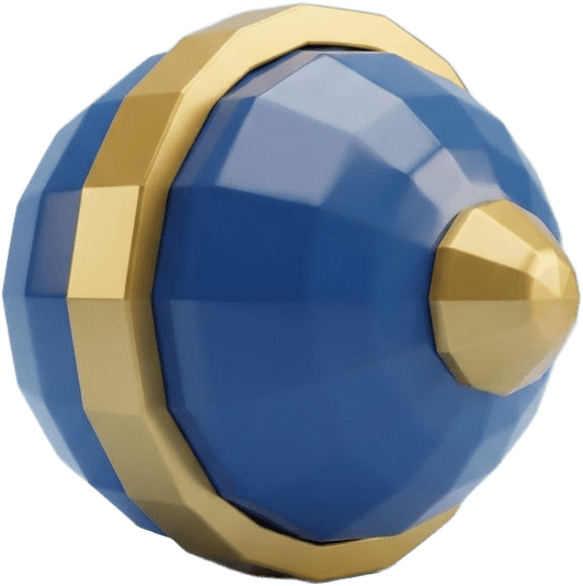 Blue & gold cartoon bullet