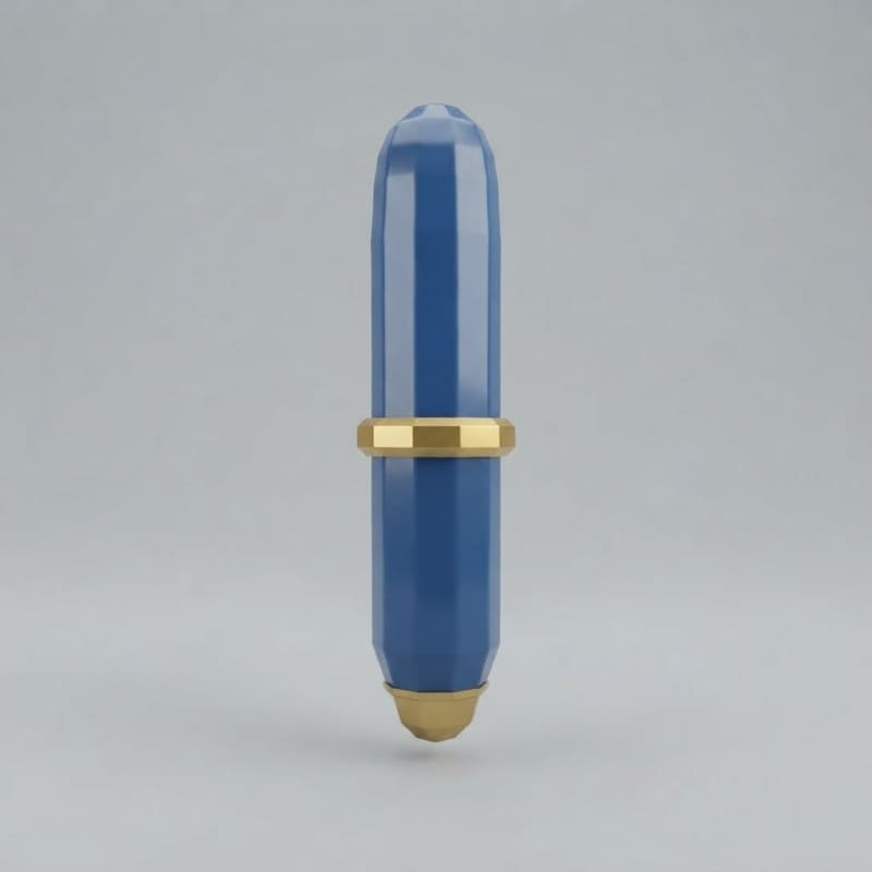 Blue and gold low poly bullet