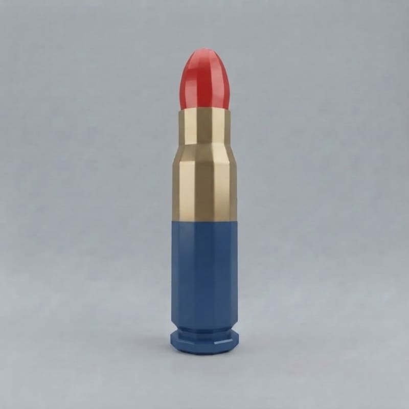Blue and gold low poly bullet
