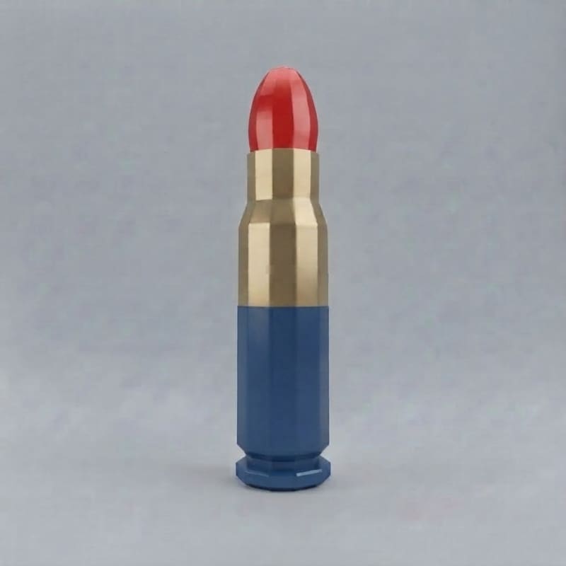 Blue and gold low poly bullet