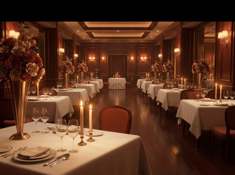 The restaurant date — amber candlelight and wrong reflections
