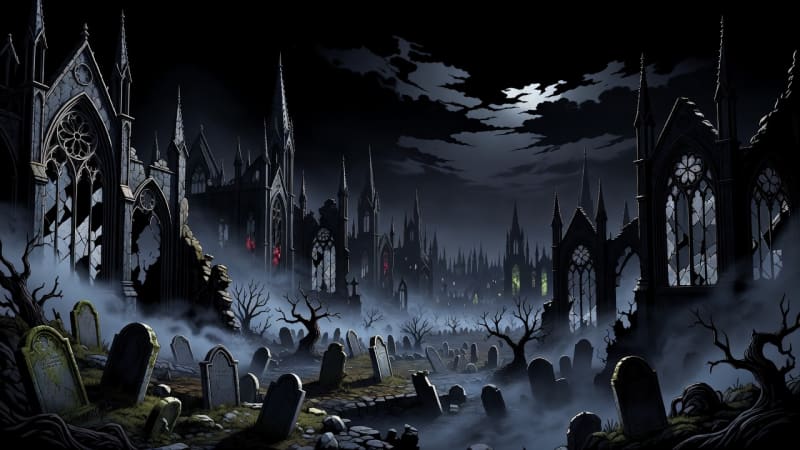 Dark Death - Gothic Ruin Background