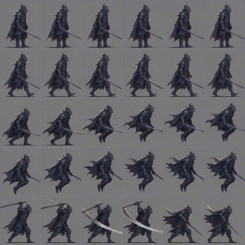 Cursed Iron Knight Sprite Sheet