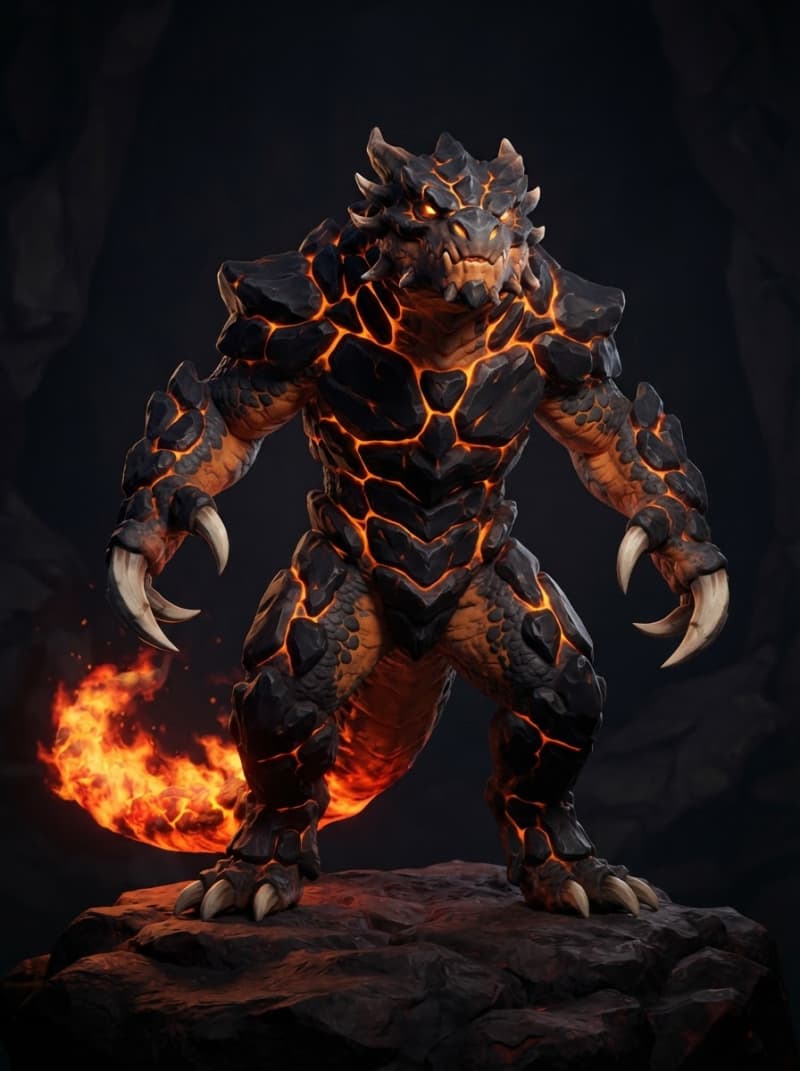 Armored fire lizard fighter