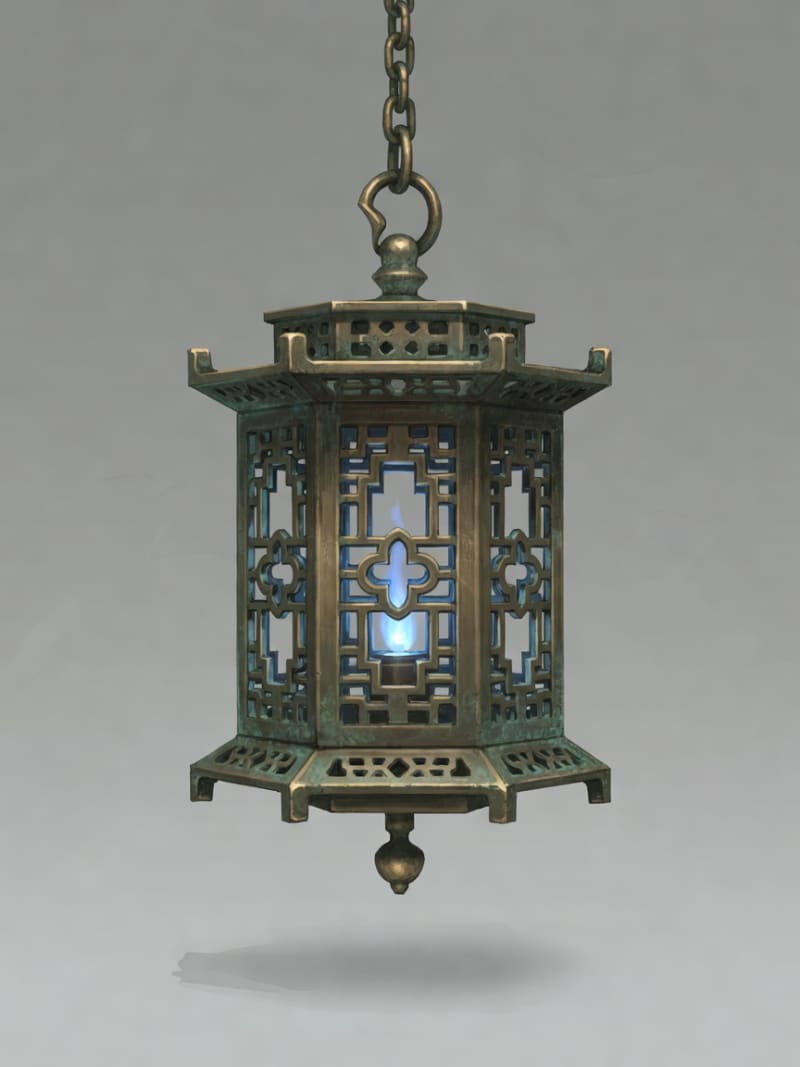 Hanshou Lantern Concept 4 - Bronze Temple Lantern