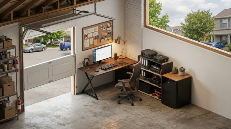 Home-based garage office