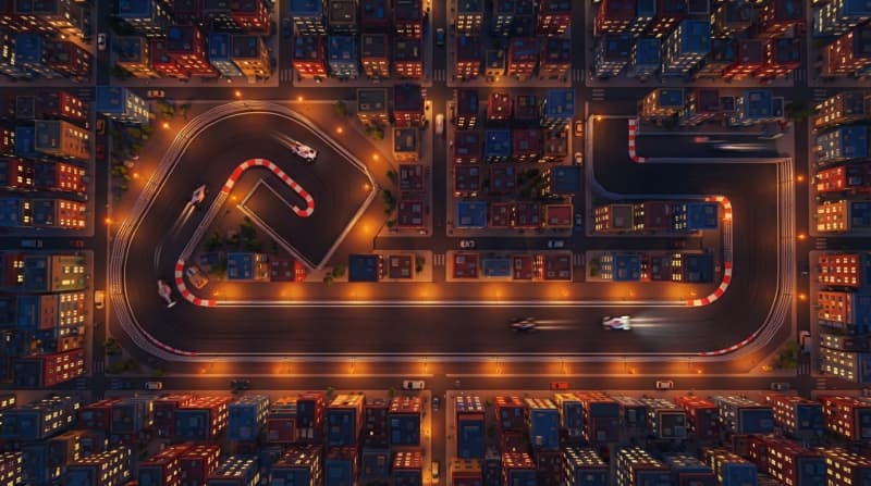 Urban night street circuit