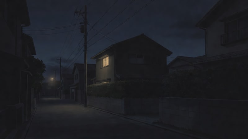 Suburban House at Night