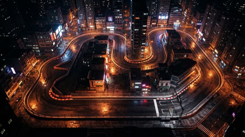 City night street track