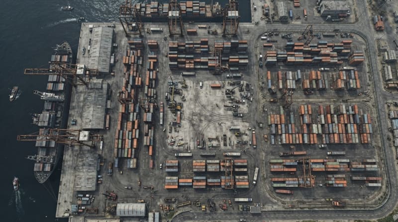 Industrial port and warehouse docks