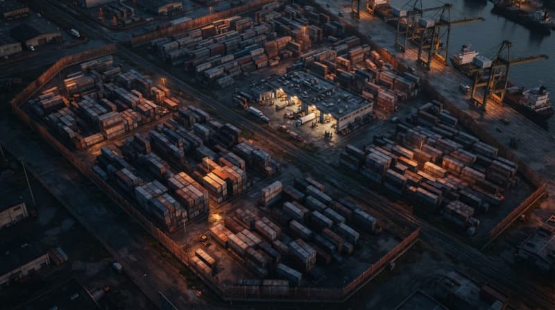 Industrial port and warehouse zone