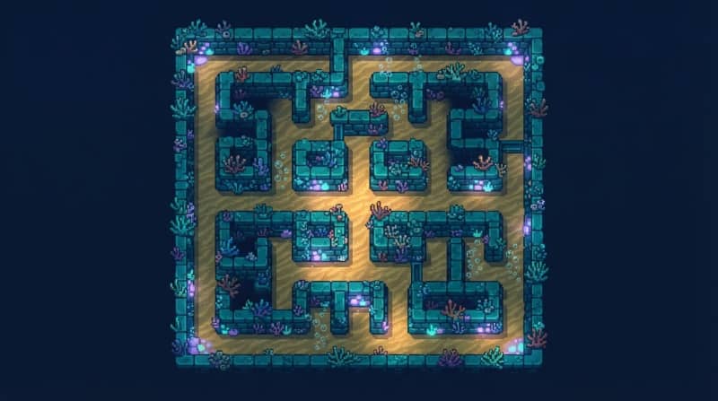 A sunken temple underwater
