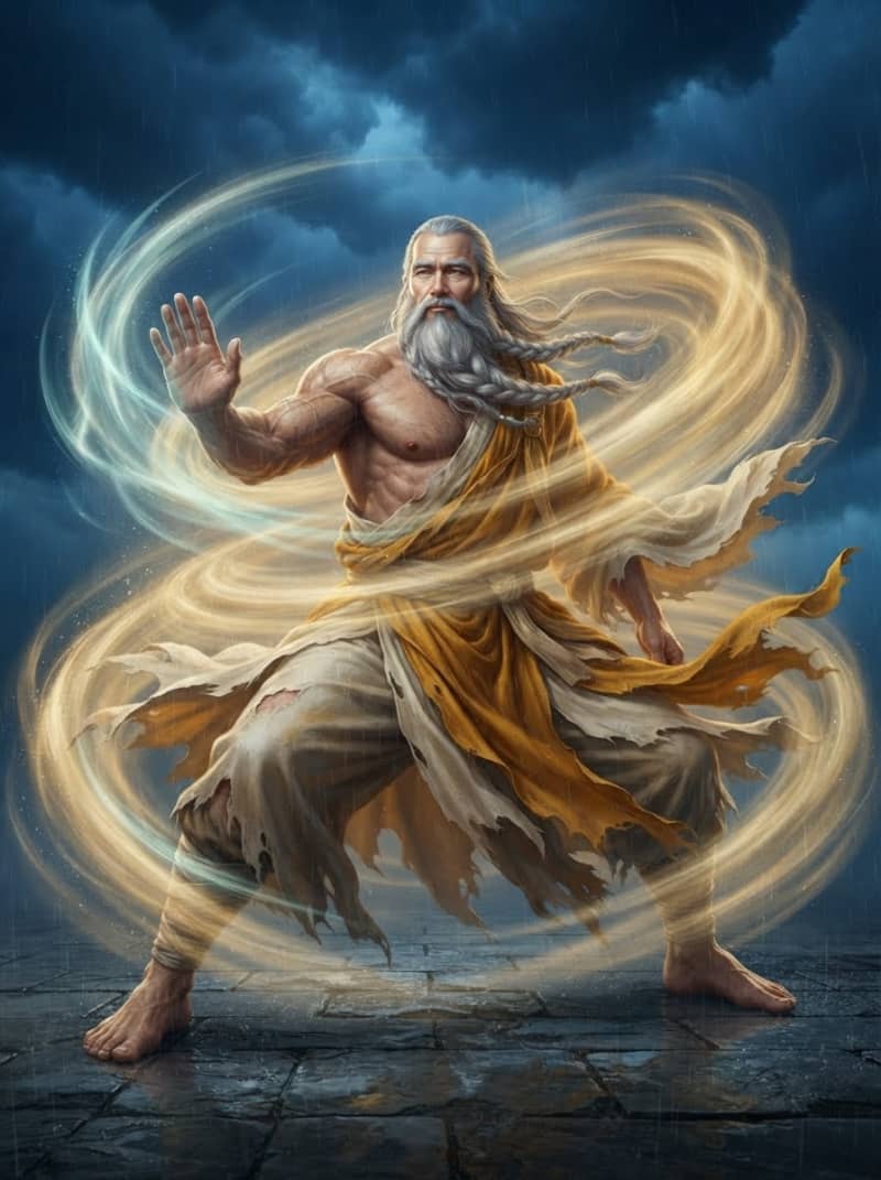 A wind-channeling iron monk
