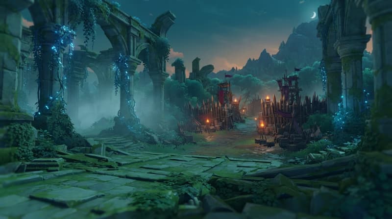 Ruined Temple and Enemy Camp