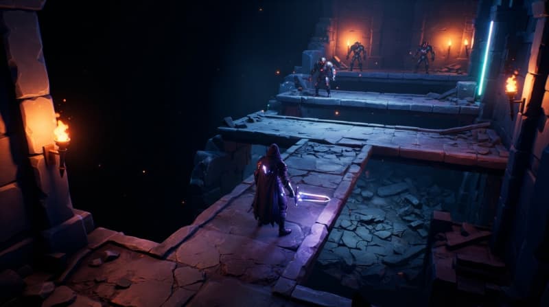 Stone arena with tiered platforms