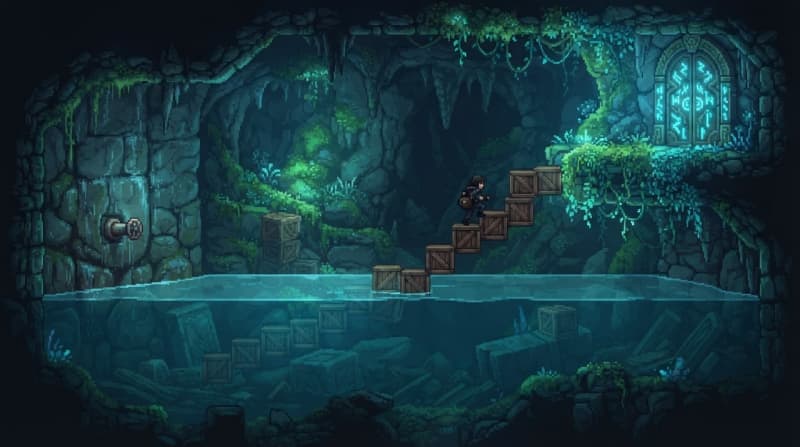 Flood a room to reach higher paths