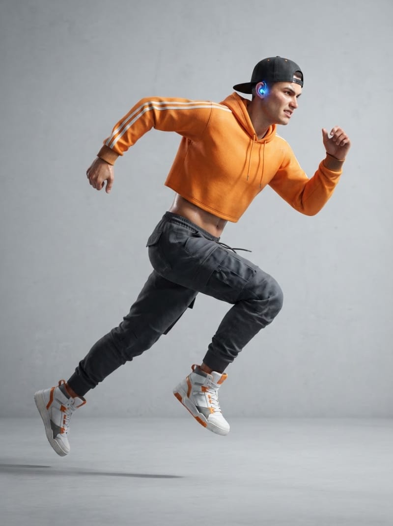 Young urban street runner