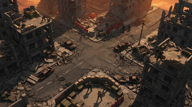 Bombed downtown district