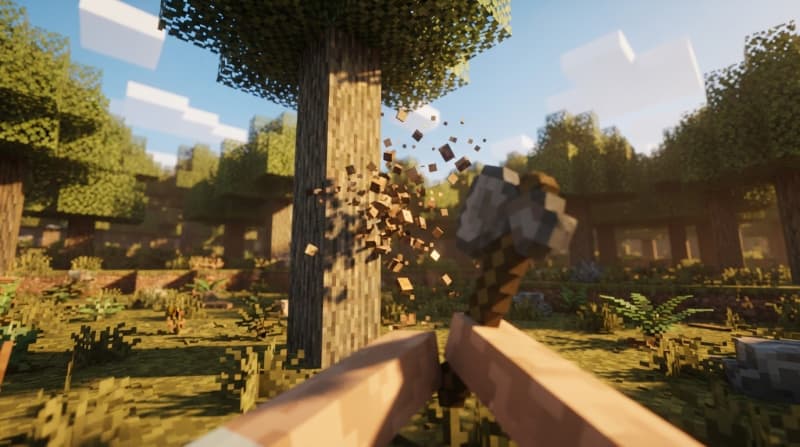 Chop trees gather wood