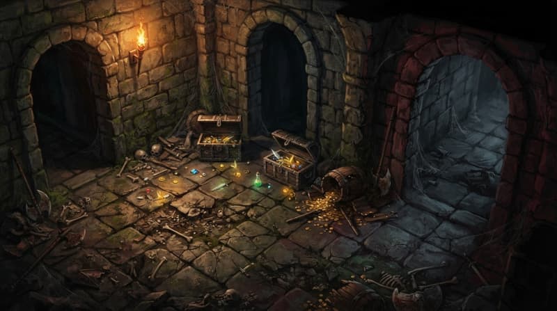 Loot a demon-cursed dungeon