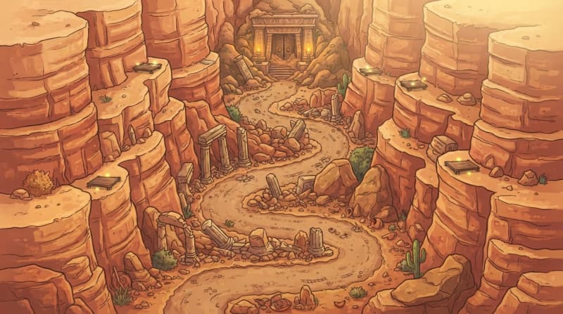 Crumbling desert canyon ruins