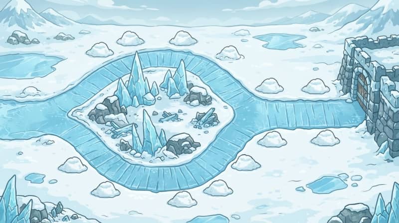 Frozen tundra ice bridge