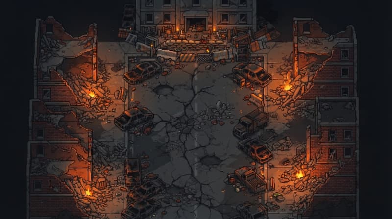 Ruined city street