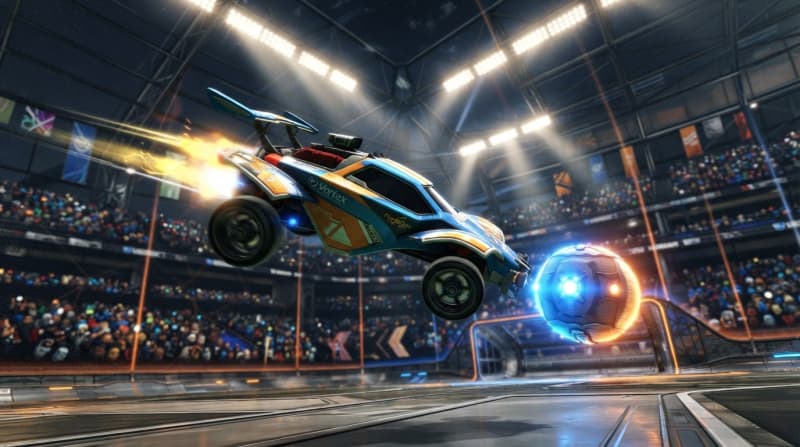 Rocket boost mid-air to score