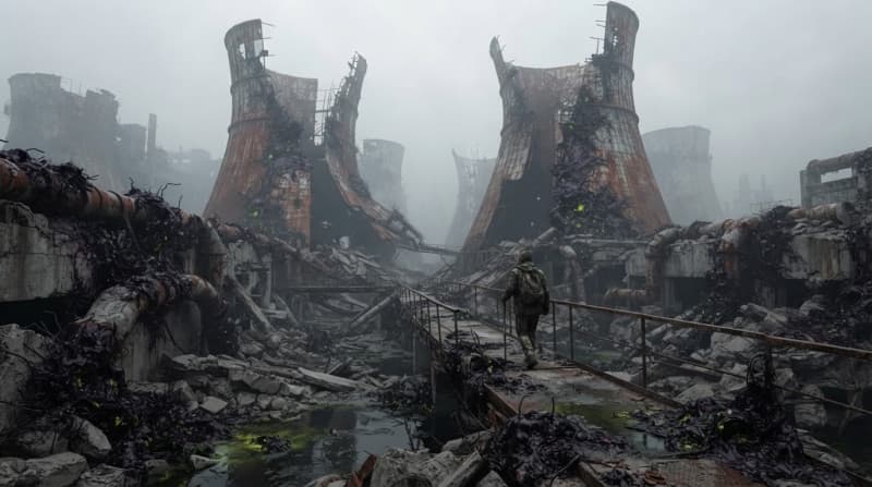 Blighted industrial ruins