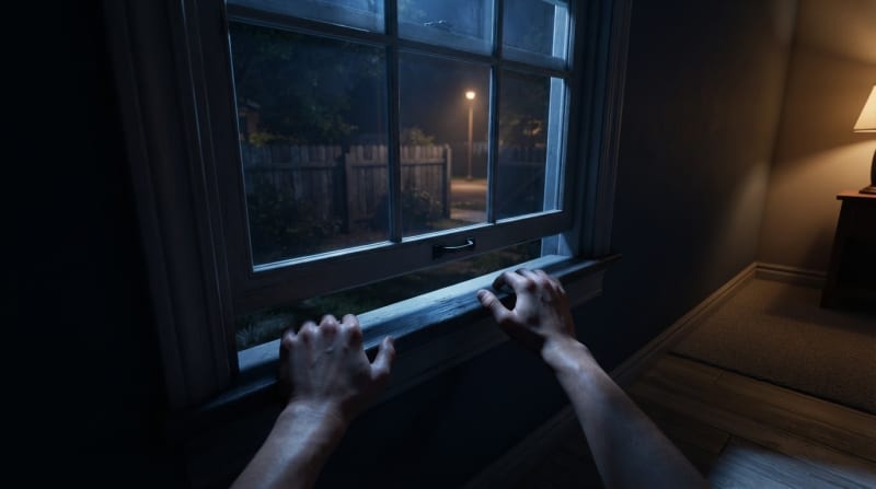Squeeze through the unlocked window