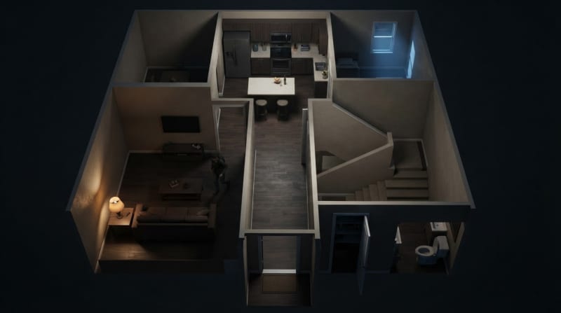 A cramped two-storey suburban house