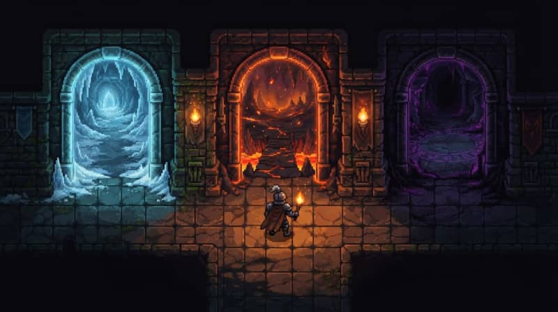 Choose a branching dungeon path