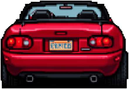 Red MX5 Rear View