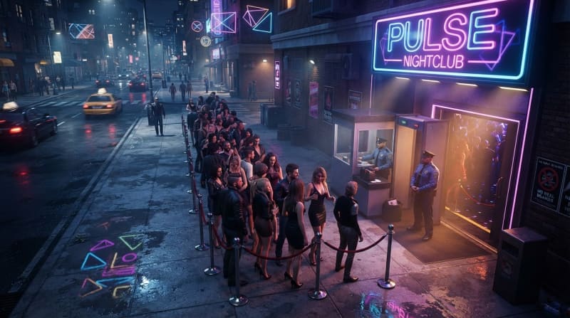 The Queue and Street Entrance