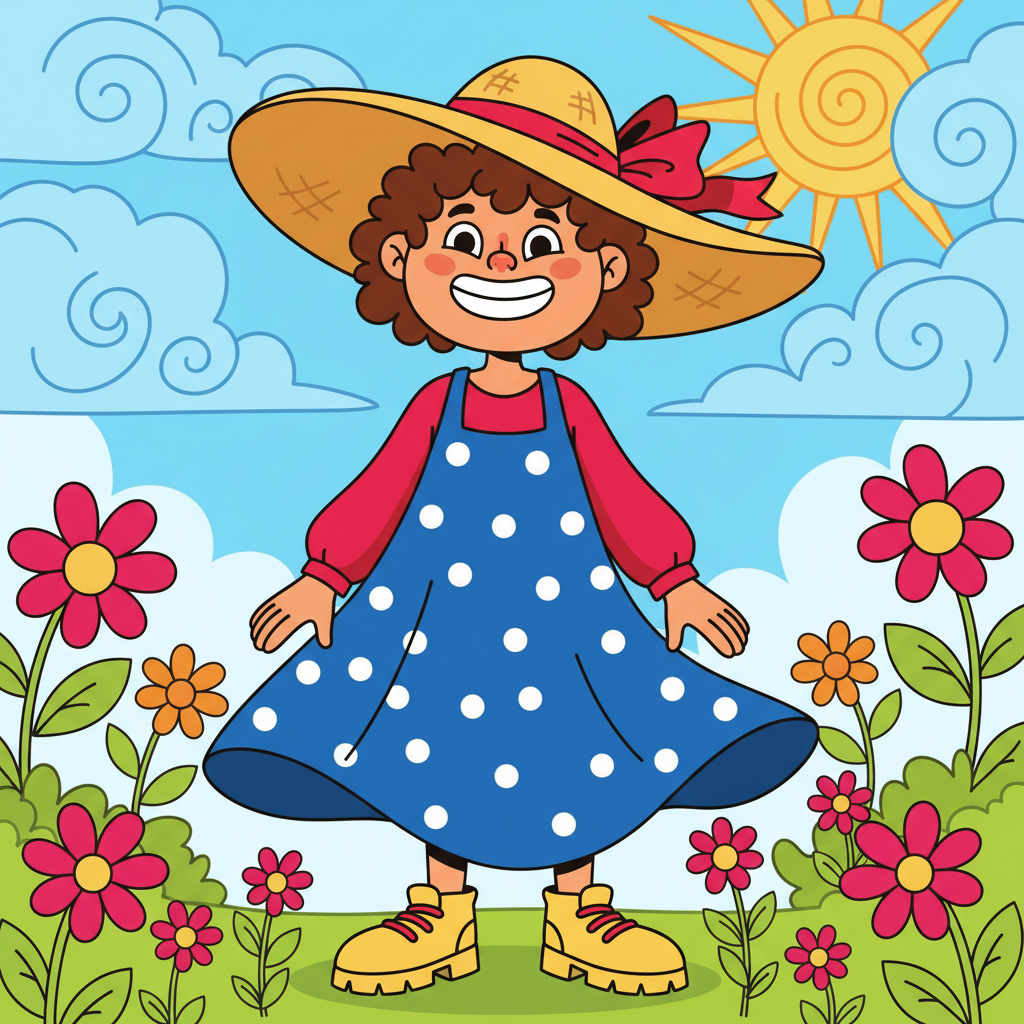 Hat Red Blue Character