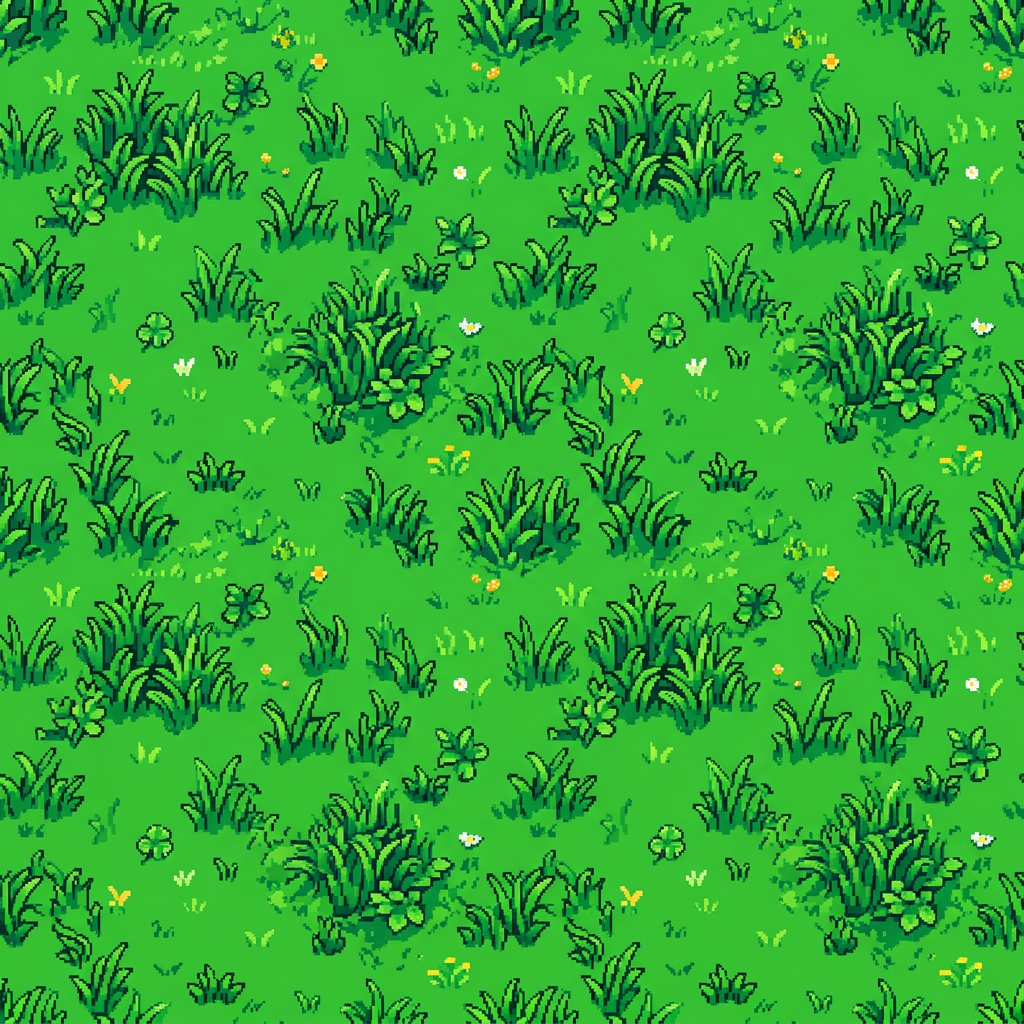 Image: seamless pixel art grass tile texture, top-down pe