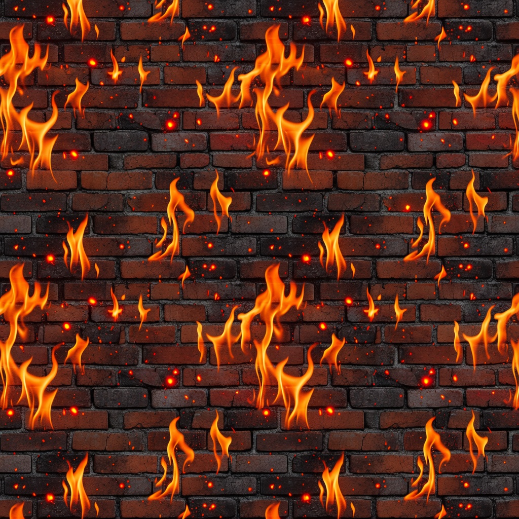 Brick Wall Fire Texture