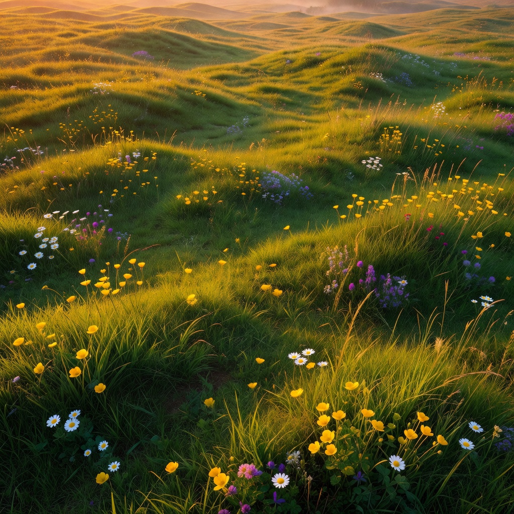 Sunset Grassland Ground