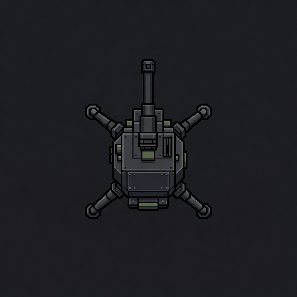 Enemy Turret - Pixel Art Sprite